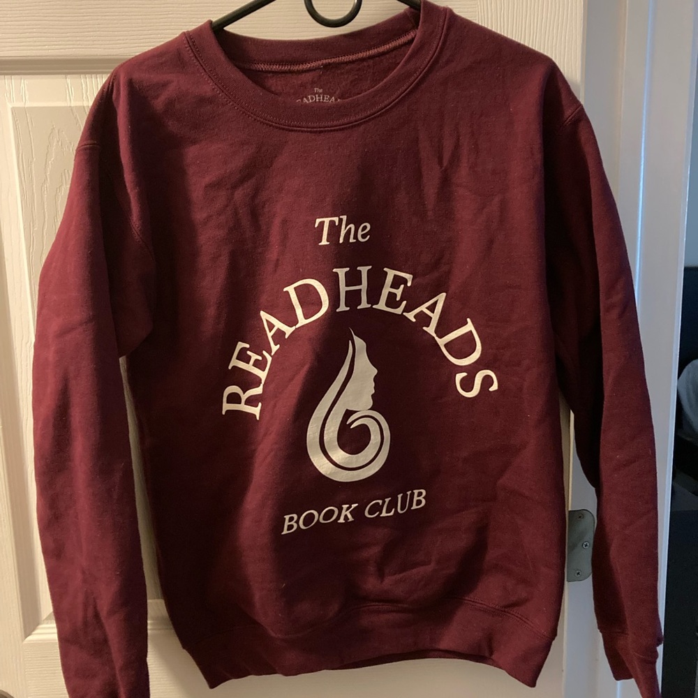 Maroon Readheads book club crew neck sweatshirt size small new toast